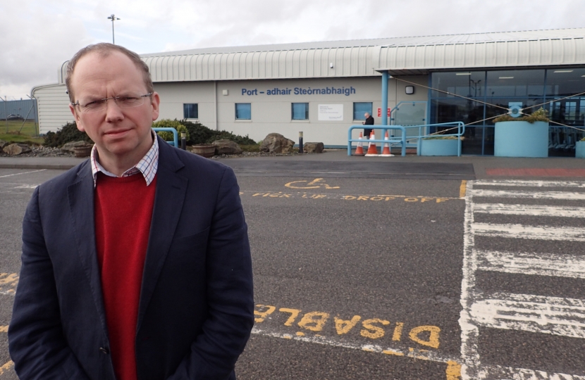 Donald Cameron MSP at Stornoway Airport