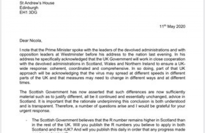Letter to Sturgeon 11 May 2020